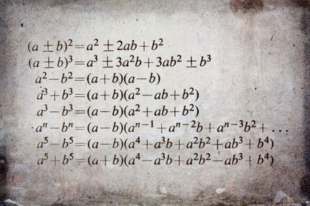 Algebra formula on grunge backgroundの写真素材