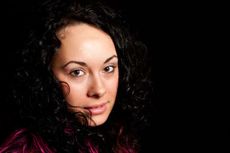 Closeup of a beautiful brunette woman