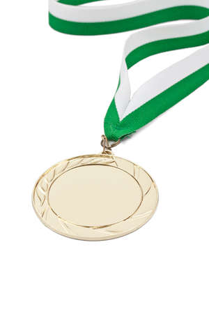 Blank winning medal, in white backgroundの写真素材
