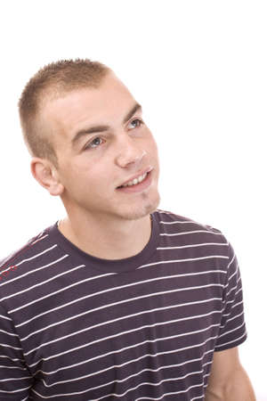 Portrait of happy smiling man, isolated on white の写真素材