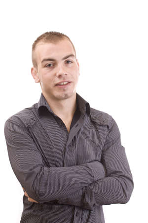 Portrait of happy smiling man, isolated on white の写真素材