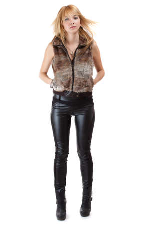  Studio full length body shot of beautiful fashionable womanの写真素材