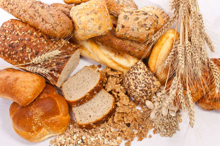 Assortment of different types of breadの写真素材