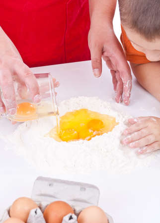 Getting ready to make homemade pasta の写真素材