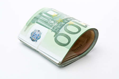 Roll of money on white background 