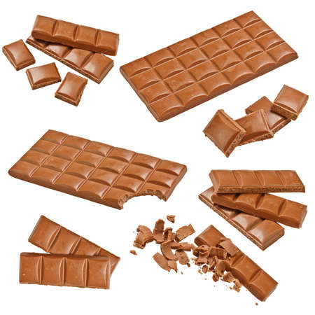 Chocolate collection isolated on white background 