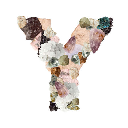 Minerales alphabet isolated on white background Letter Yの写真素材