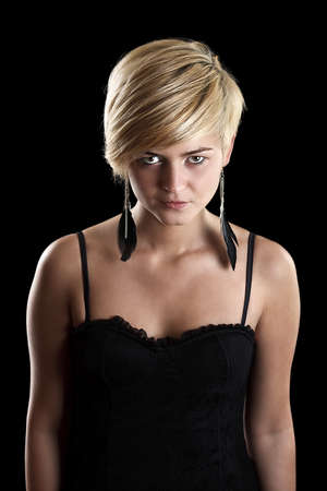Portrait of a girl with beautiful blonde hair の写真素材