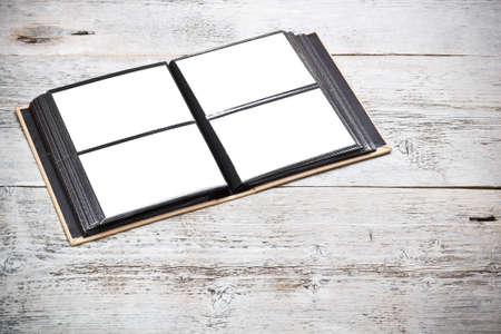 Open photo album with blank space の写真素材