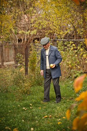 Old man portrait at outdoor shot 
