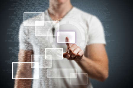 Modern buttons on a virtual background の写真素材