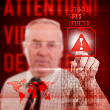 Digital concept, virus detectet on interfaceの写真素材