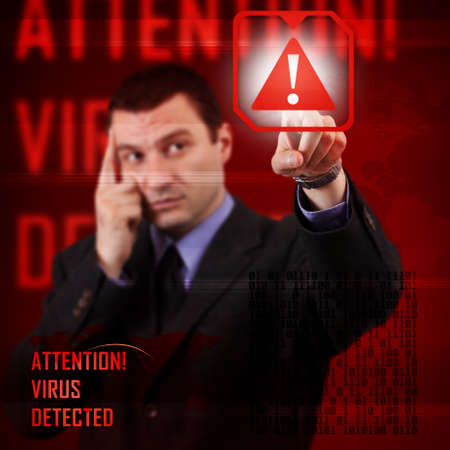 Computer security concept, virus detected