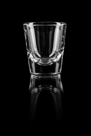 Empty glass on a black backgroundの写真素材