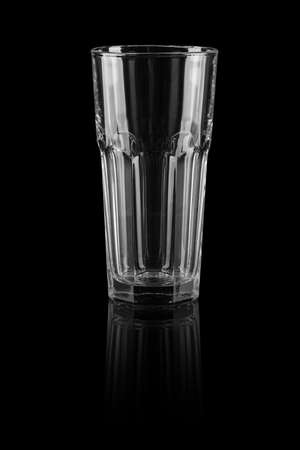 Empty glass on a black background の写真素材