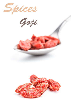 Goji berries on white backgroundの写真素材