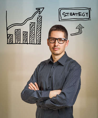 Strategy business concept with diagramの写真素材