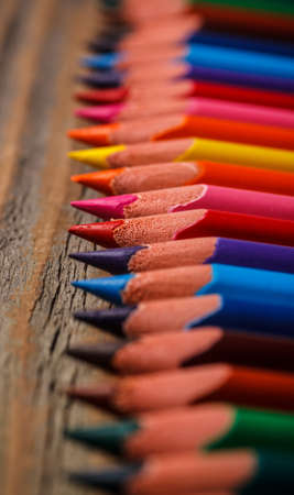 Colored pencils macro with selective focusの写真素材