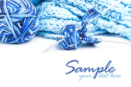 Blue clew with needles with space for your text