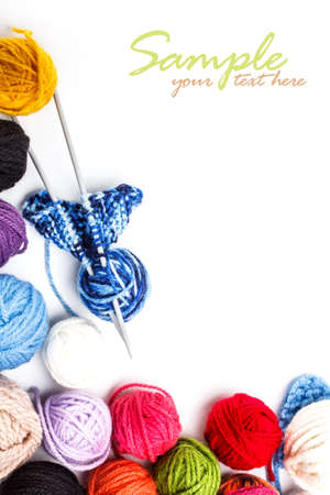 Yarn skeinswith space for your textの写真素材