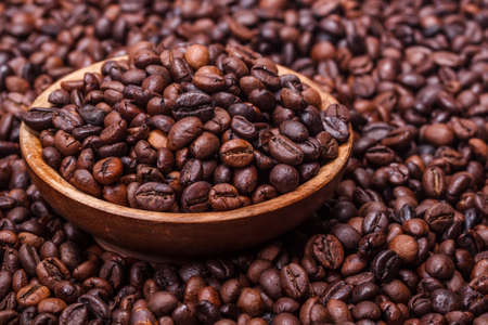Close-up of coffee beans for backgroundの写真素材