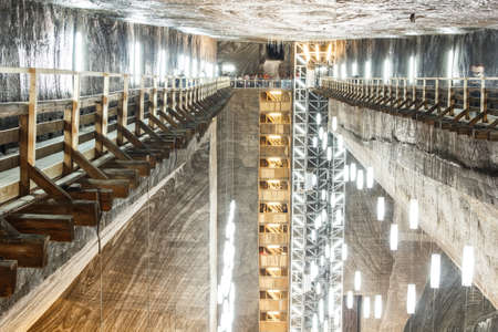 Salt Mine in Turda, Romaniaの写真素材