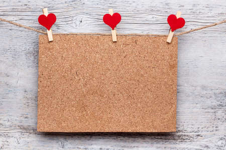 Cork board hanging on rope