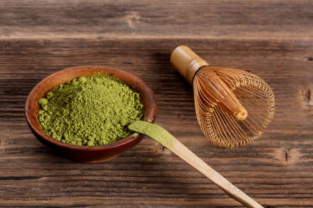 Japanese green powder matcha tea