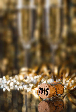 Champagne cork new year's 2015の写真素材