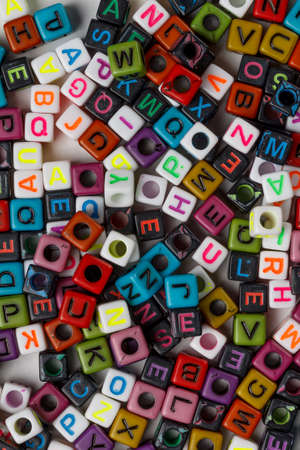 Mixed acrylic cube letter beads for loom bands