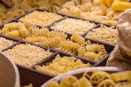 Assortment of italian pasta, pasta conceptの写真素材