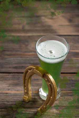Cold green beer for st.Patrick's day holiday celebrationの写真素材