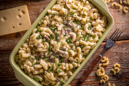 Homemade macaroni and cheese in a bowl