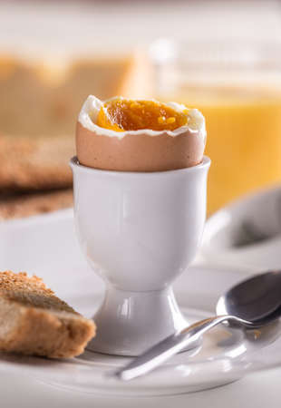 Soft-boiled egg in egg cup