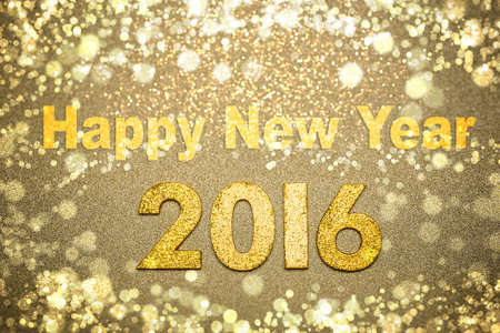 Happy New Year 2016 written with golden figures