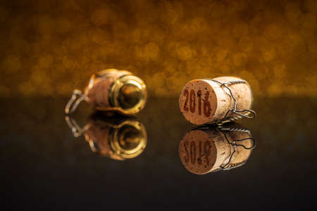 Champagne cork with 2016 New Year stamp