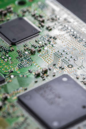 Close-up of electronic circuit boardの写真素材