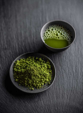 Matcha fine powdered green teaの写真素材