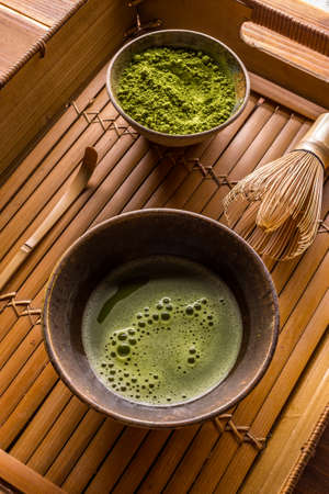 Green tea matcha in a bowl