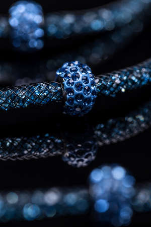 Necklace made of small glass stonesの写真素材