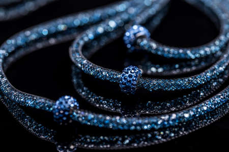 Female necklace made of small glass stonesの写真素材
