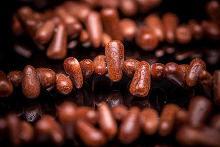 Female necklace made of sunstonesの写真素材