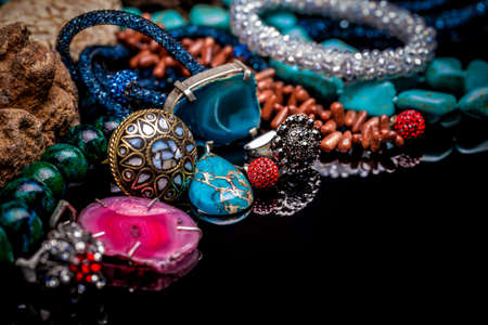Heap of neacklacesの写真素材