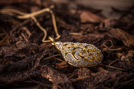Pendant with rihnestone, jewellery concept