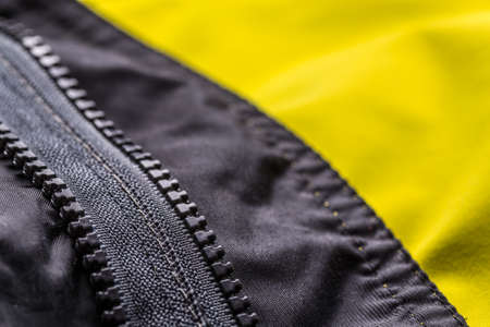 Close up of zipper on jacketの写真素材
