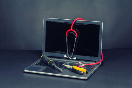 Laptop computer, diagnostics and repair concept