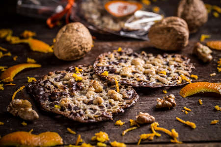 Homemade Moskauer, traditional nut and orange cookies