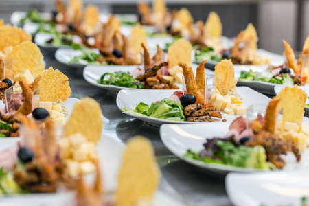 Luxury food on wedding tableの写真素材