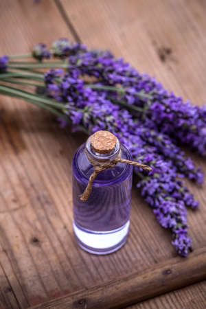Aromatherapy oil and lavender, lavender spa conceptの写真素材