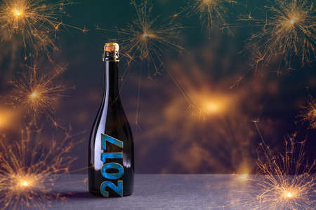 Celebration theme with champagne. 2017 New Year conceptの写真素材